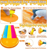 Extra Width Triple Slip Water Slide with 3-Way Sprinklers and 3 Bodyboards