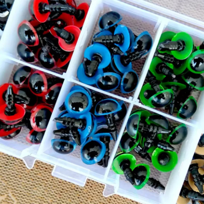 8mm Plastic Safety Eyes for Dolls - 100pcs Mixed Color Amigurumi Accessories