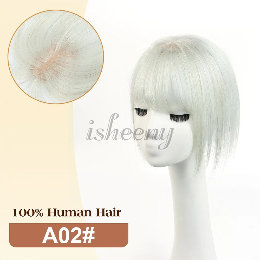 Human Hair Toppers 5x9cm Base Net 20cm Natural Look Hairpiece
