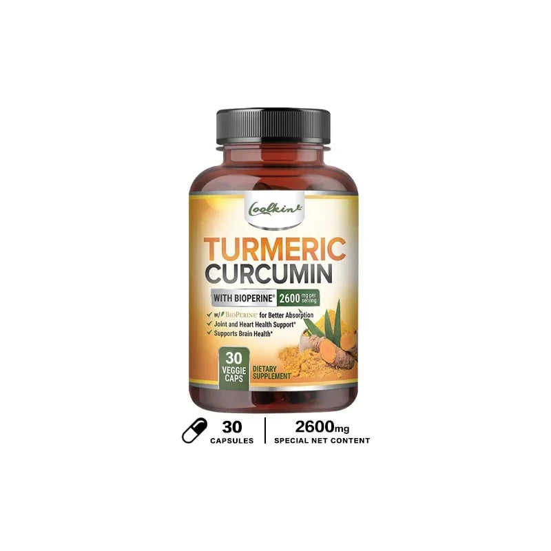 Curcumin Supplement 2600mg with Black Pepper for Enhanced Absorption