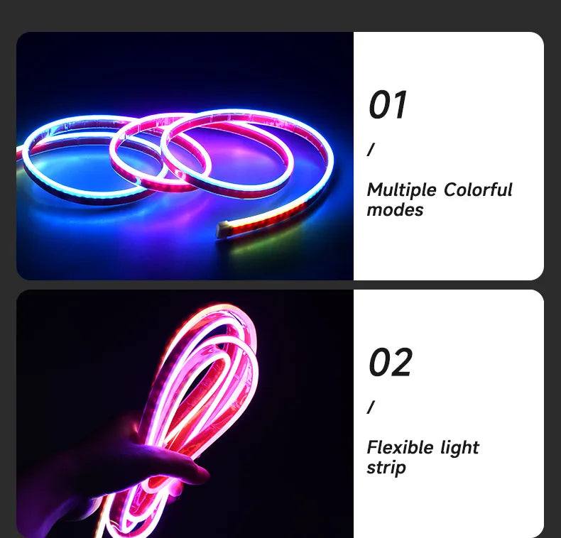 LED Neon Strip Running Lights for 12V Car - APP Control Multi-function