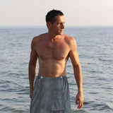 Men's Sauna Kilt Adjustable 70x140cm Quick-Dry Towel for Spa Gym