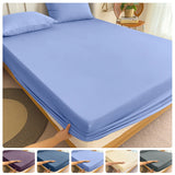 Fitted Bed Sheet 90/120/150/180x200 cm Solid Color Mattress Protector - Cozy Bed Sheets
