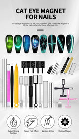 Nail Art Magnetic Stick Wand Pen Set for 3D Gel Painting - 4 Tools