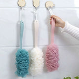 Long Handle Bath Brush Back Scrubber Soft Mesh Shower Puff 1pc