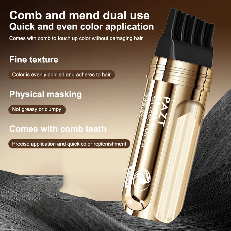 2-in-1 Plant Hair Dye Stick with Comb - Temporary Hair Color for White Hairs