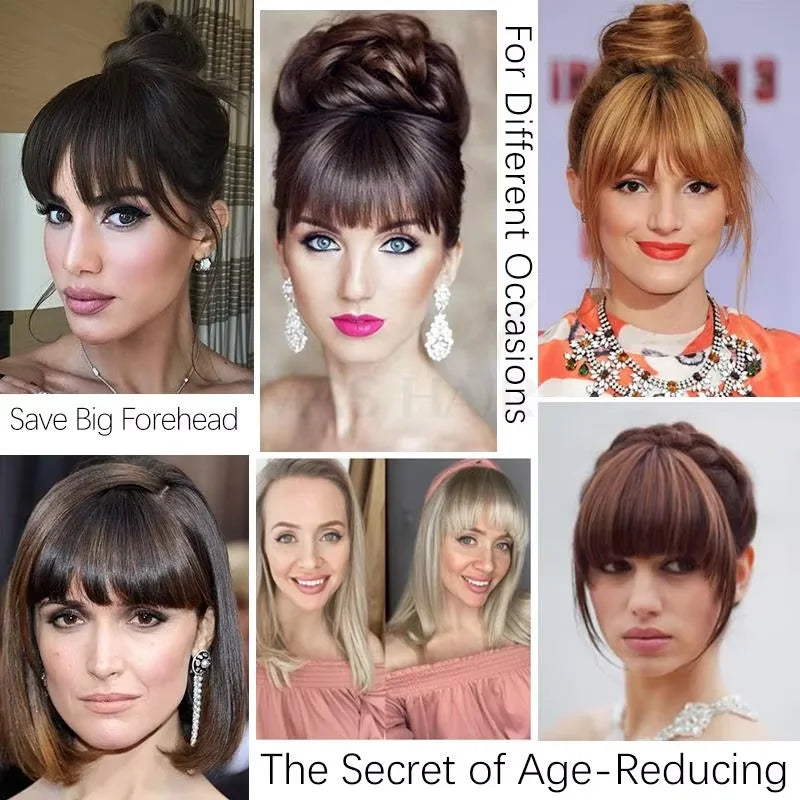 Clip On Bangs Wig for Women - Straight Human Hair Hairpiece