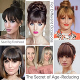 Clip On Bangs Wig for Women - Straight Human Hair Hairpiece