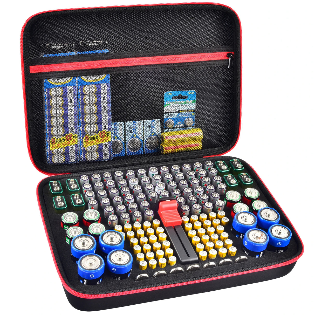Battery Organizer Case with Tester for 150+ Batteries, Hard Shell Storage