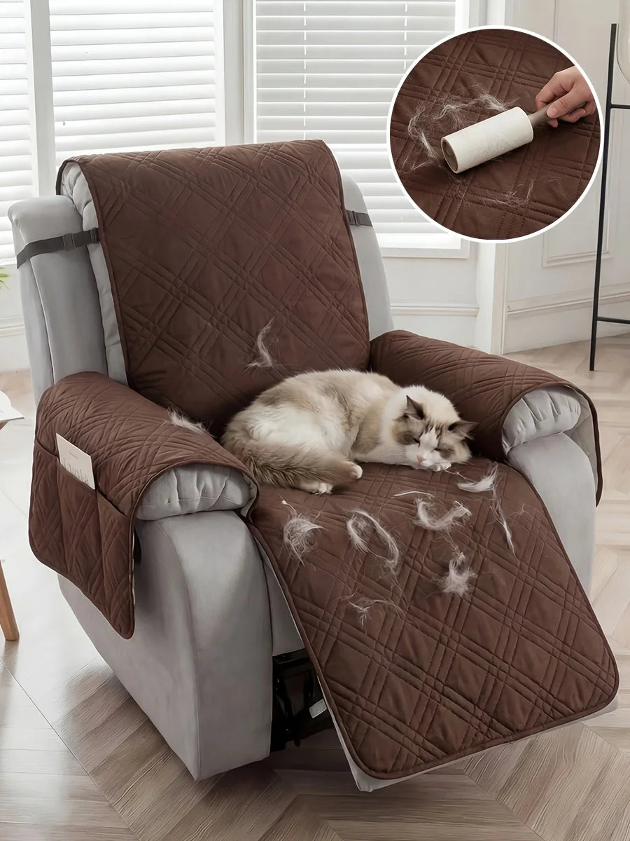 Recliner Cover with Pocket, Anti-Slip Sofa Cushion, Easy Installation