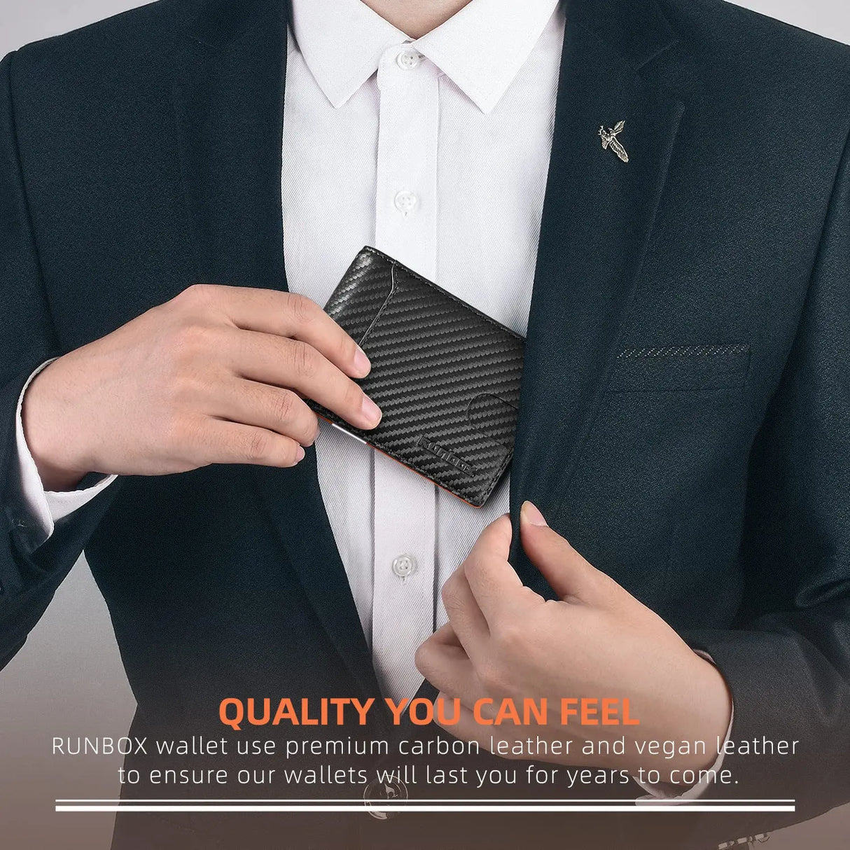 Slim Wallet for Men - RFID Blocking Leather Bifold Front Pocket Wallet