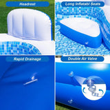 Oversized Inflatable Swimming Pool for Adults with Pump, 121 x 90 x 22 Inches