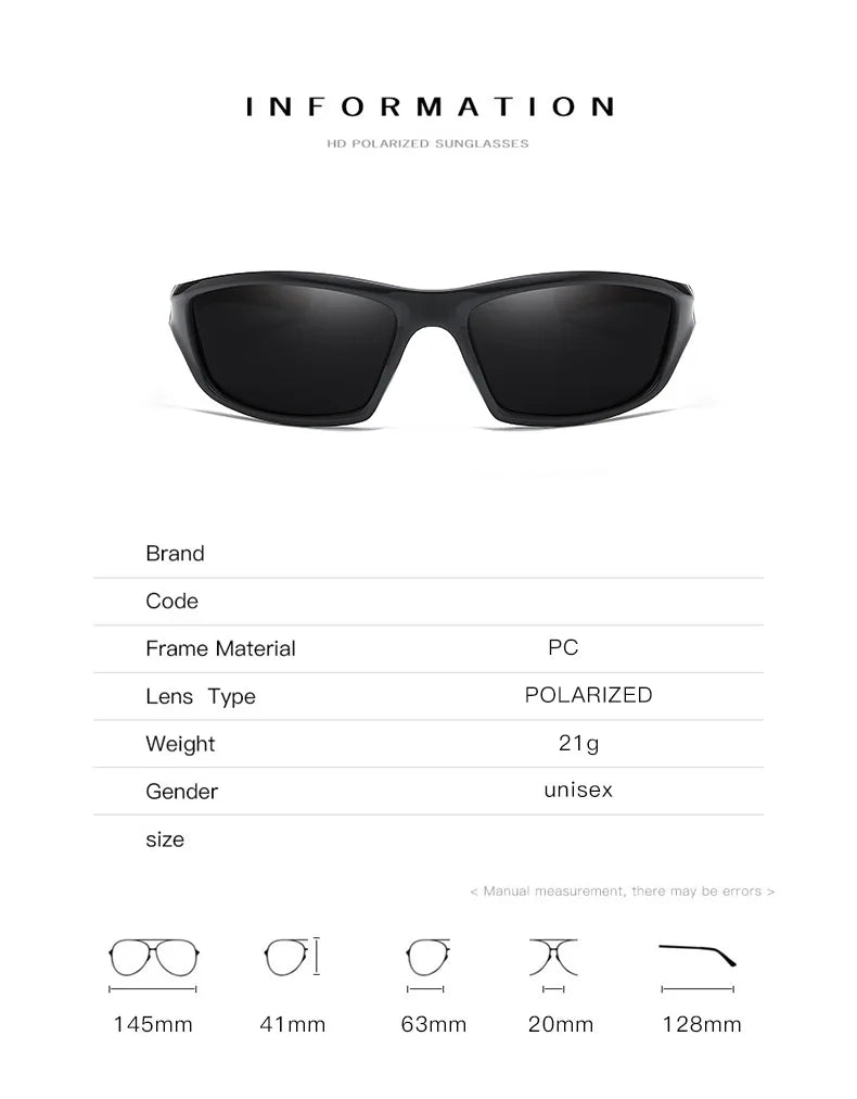 Polarized Sports Sunglasses for Cycling, Fishing, Running - Unisex Eyewear