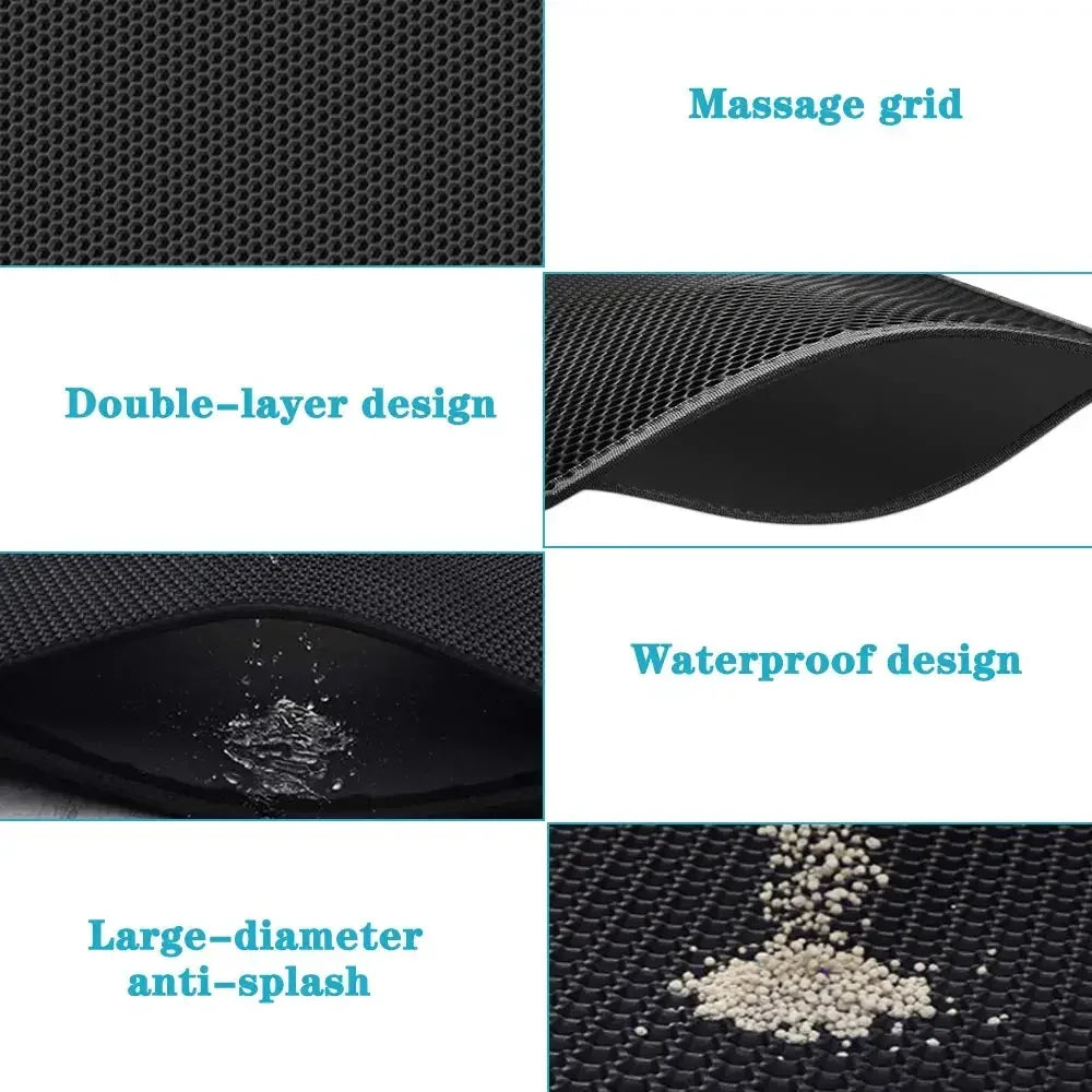 Cat Litter Mat Double Layer Waterproof Non-Slip Washable 15" Pad