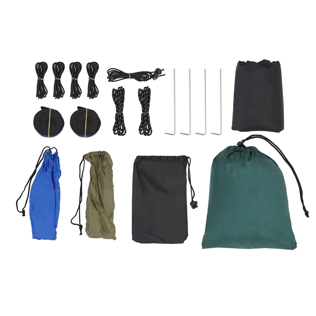 Portable Camping Hammock Set with Tree Straps, 440lbs Capacity