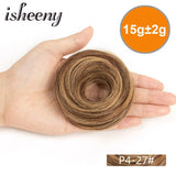 Messy Human Hair Buns Hairpieces in Natural Colors, 15g Each