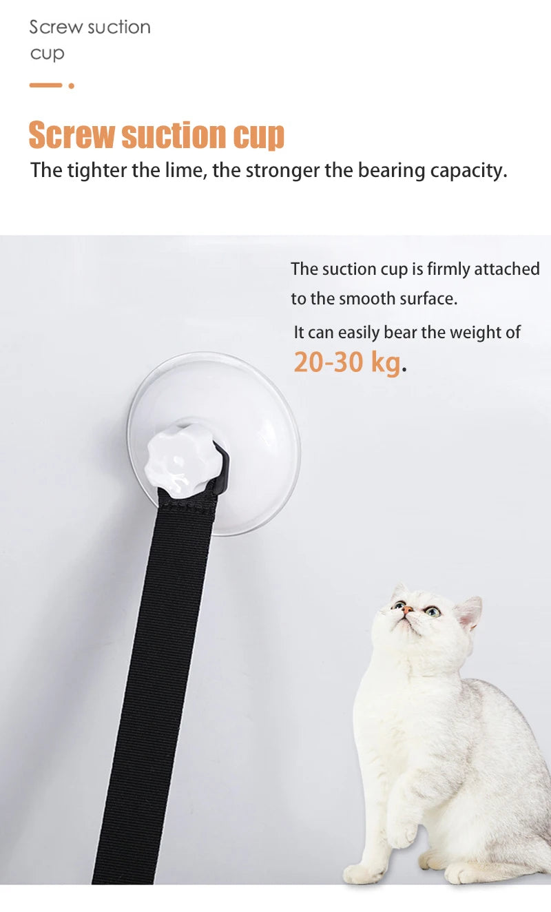Double-layer Velvet Cat Suspension Bed with Suction Cups - 20kg Capacity