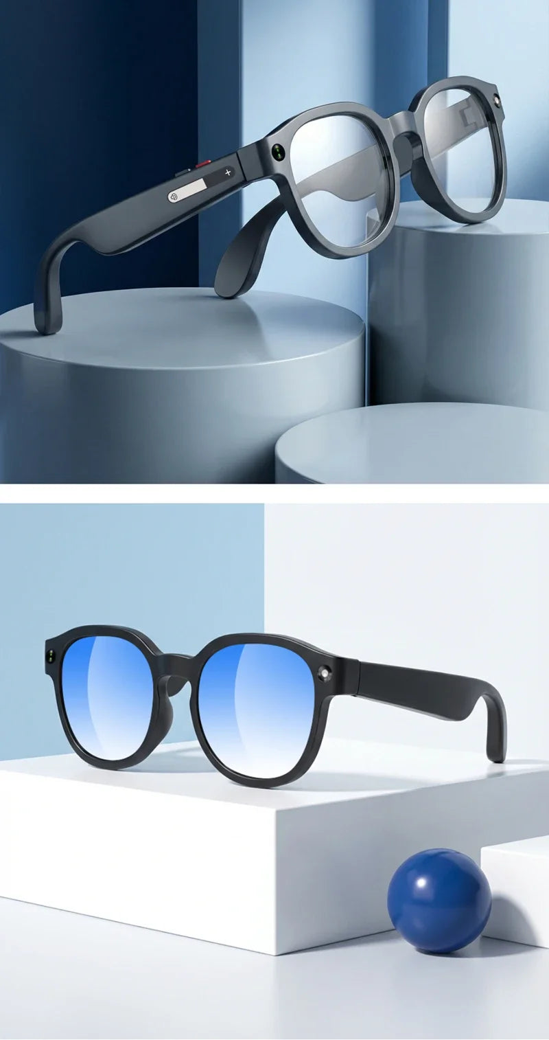 Smart AI Glasses with 800W Camera, Bluetooth, Waterproof, Voice Call