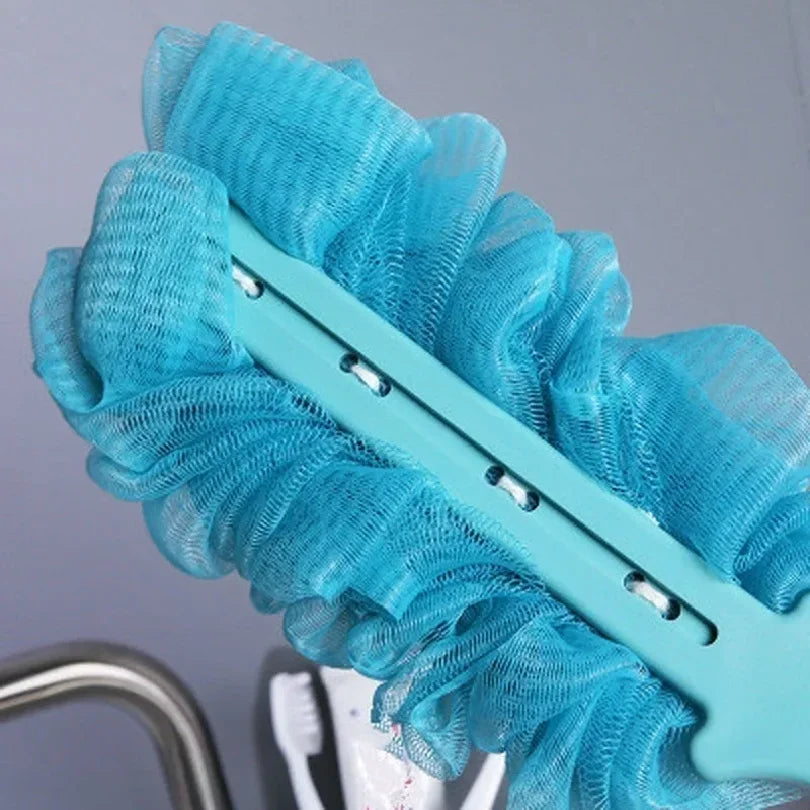 Long Handle Bath Brush Back Scrubber Soft Mesh Shower Puff 1pc