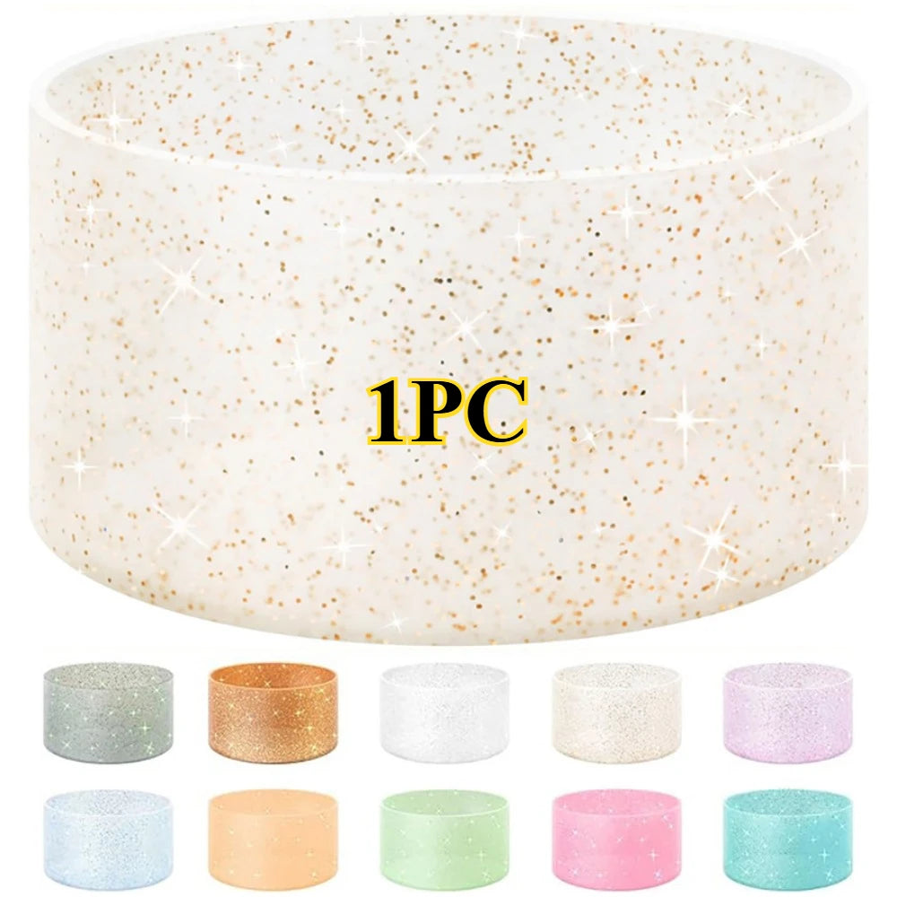 Glitter Silicone Cup Sleeves for Stanley Tumblers, 12-24OZ, 1/6PCS