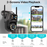 4K HD Wifi PTZ Camera 8MP Dual Lens Outdoor AI Auto Tracking Surveillance
