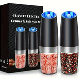 Gravity Electric Salt and Pepper Mill, Battery Powered, Adjustable Coarseness