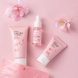 Sakura Skin Care Set with Cleanser, Serum, Eye Cream, Facial Cream - Travel Kit