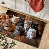 Creative Kitten Element Pattern Area Rug - Indoor Doormat for Home Decor