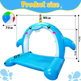 Inflatable Whale Sprinkler Water Toy 3-in-1 Splash Pad for Kids & Dogs