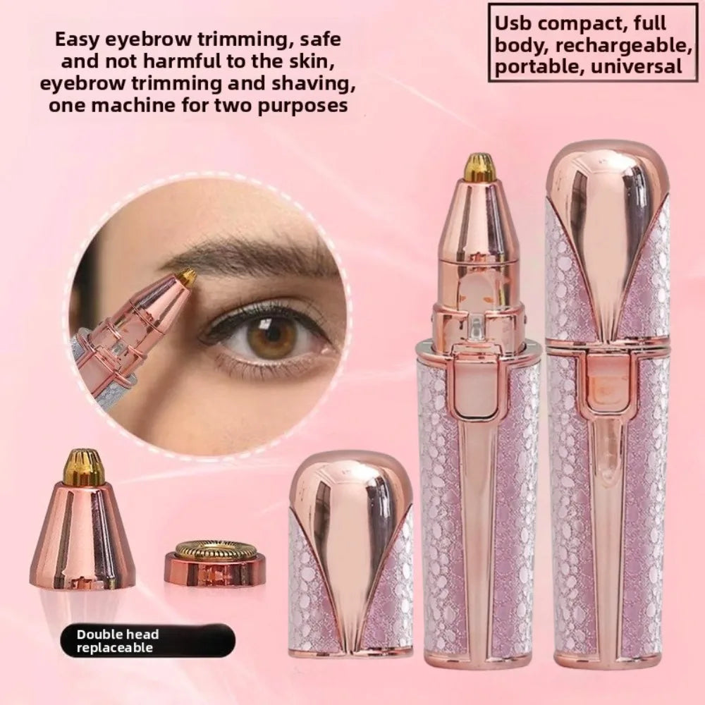 Electric Eyebrow Trimmer Rechargeable Painless Facial Hair Remover for Women