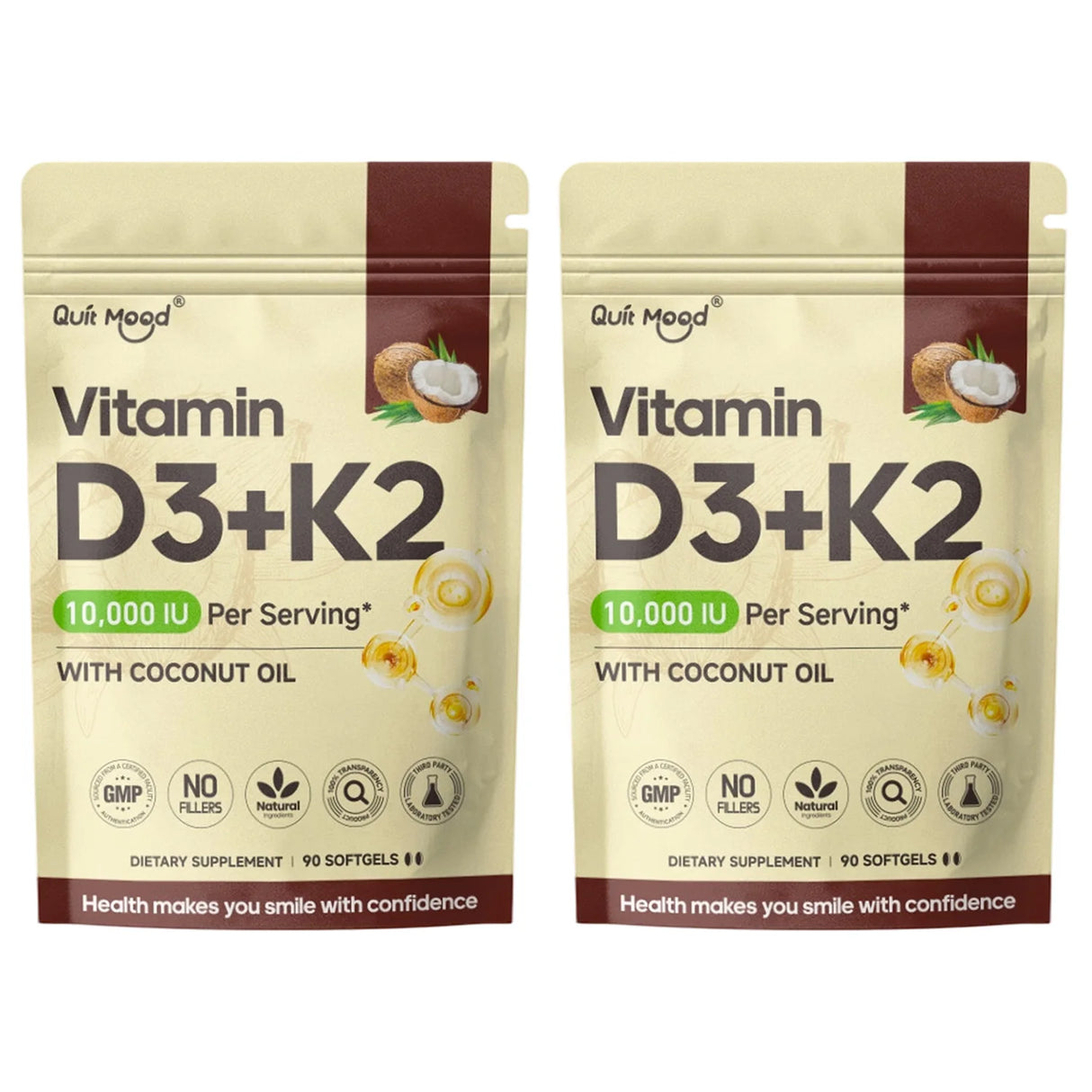 Vitamin D3 and K2 Soft Capsules for Daily Routines, 60 Count