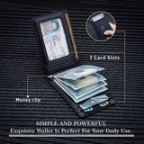 Slim Wallet for Men - RFID Blocking Leather Bifold Front Pocket Wallet
