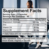 Magnesium Glycinate Capsules with Zinc - 60 Count