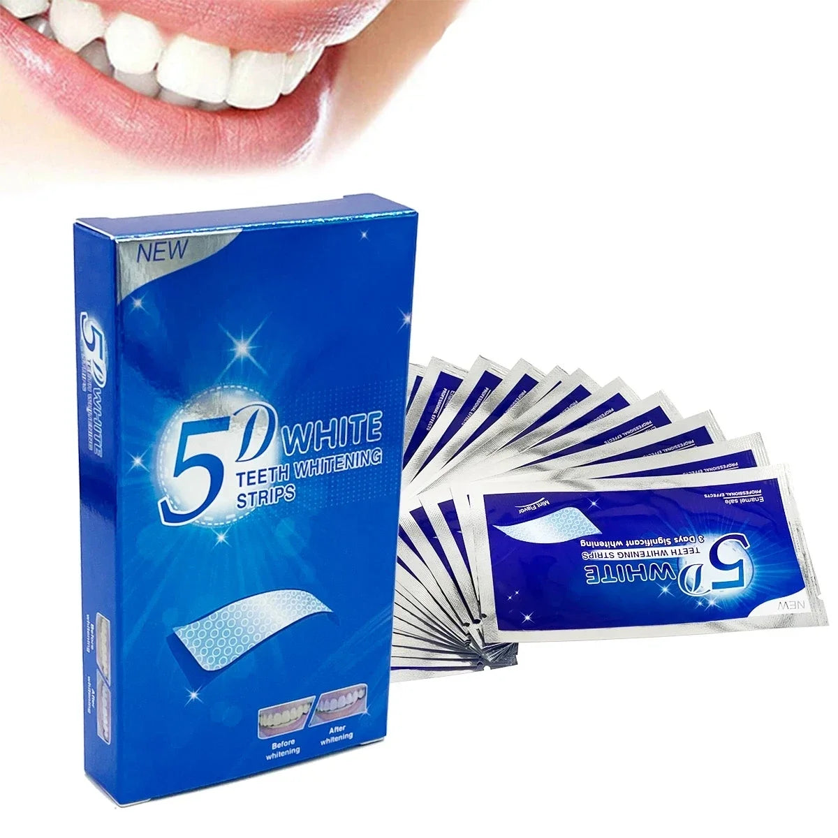 Whitening Teeth Strips 7/14 Pairs Gel Stain Removal Dental Care Tools