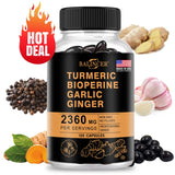 Turmeric Ginger Supplement with Curcumin and Black Pepper, 2360 Mg