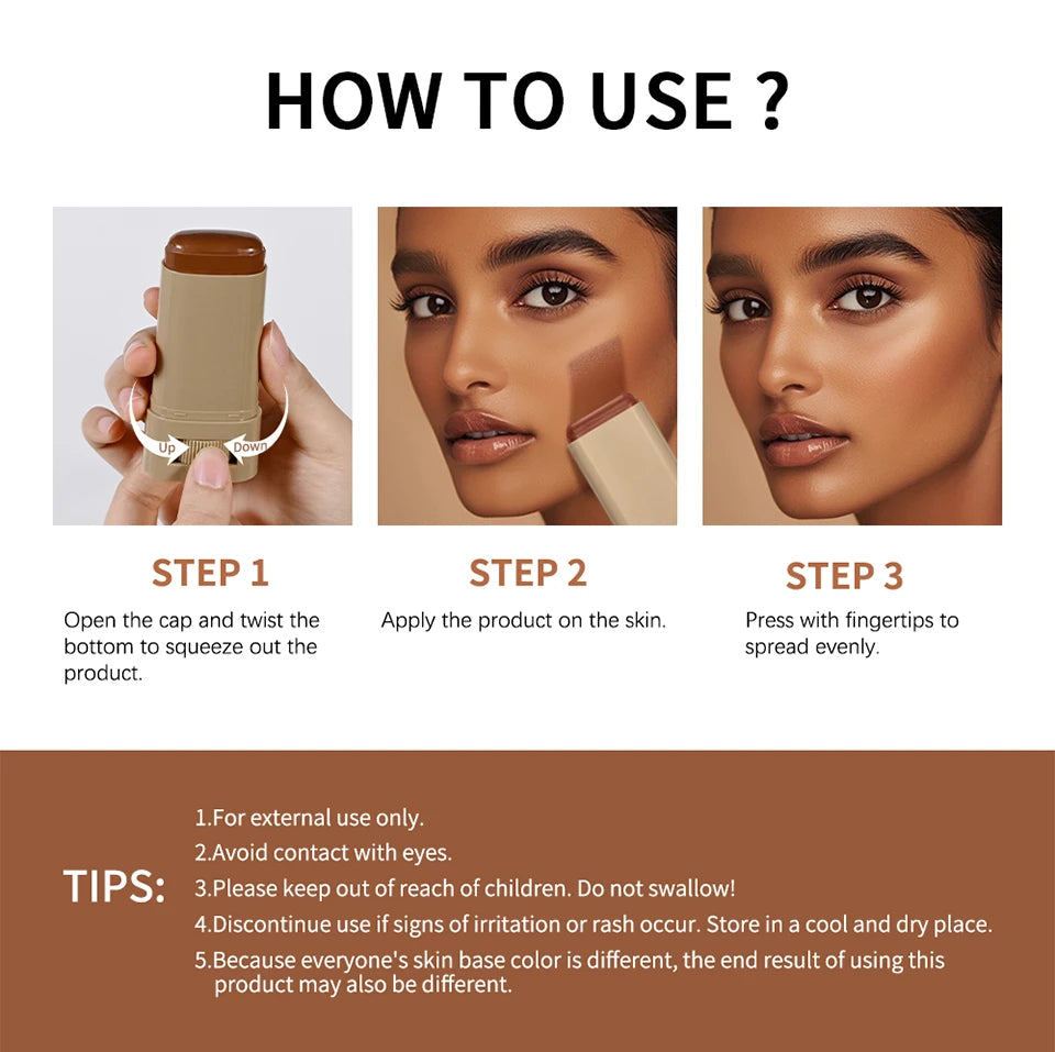 Skin Tint Balm Foundation Stick, Medium Coverage, Portable Makeup