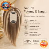 Human Hair Toppers with Clips for Volume and Length