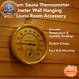 Sauna Thermometer Hygrometer Wall Hanging Bath Room Accessories