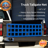 Heavy Duty Tailgate Cargo Net 60"x18" for Truck, SUV, Van, Motorcycle