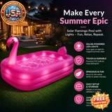 Inflatable Solar Flamingo Pool for Outdoor Use, Bright Pink