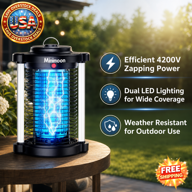 Minimoon Outdoor Mosquito Zapper with Dual LED Light, 15W