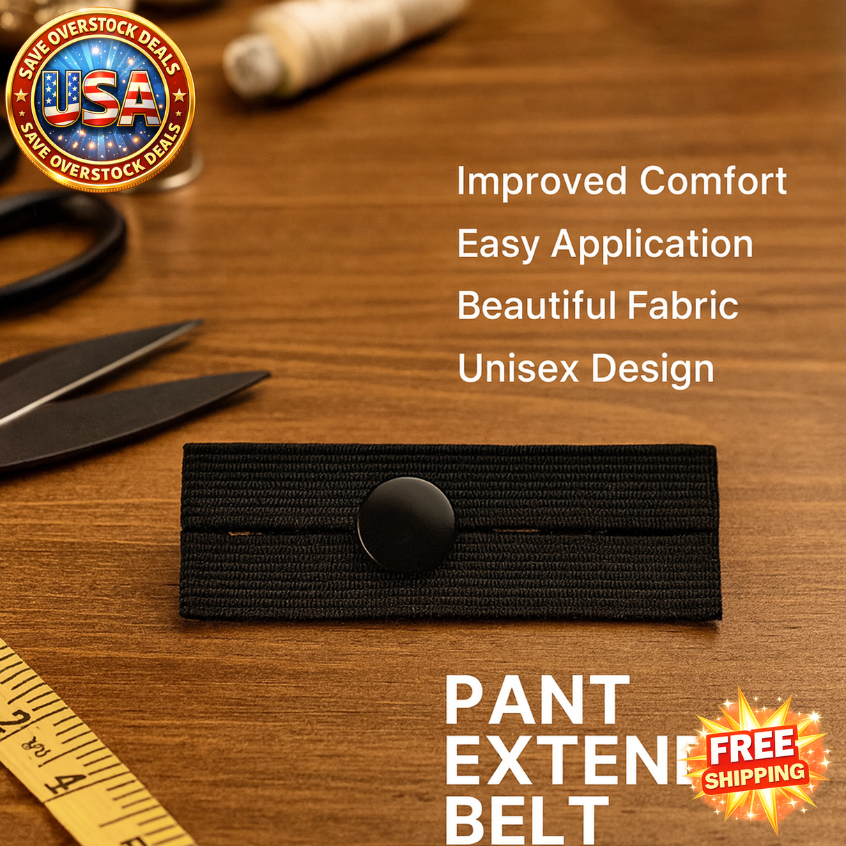 Pant Extender Belt Unisex Adjustable Waistband for Jeans & Skirts