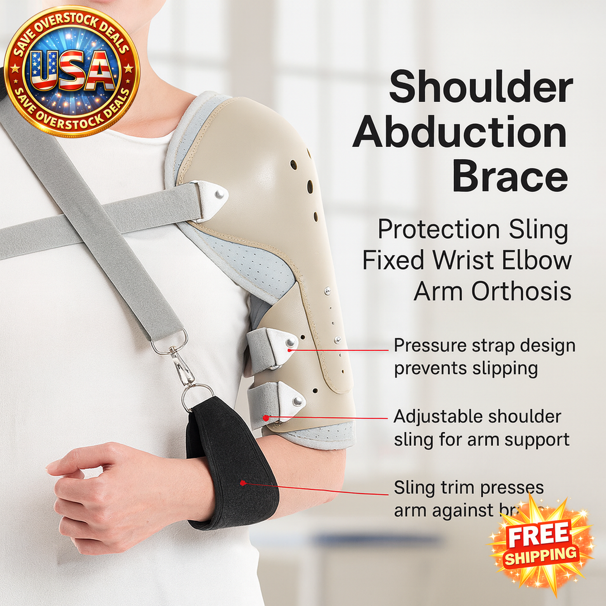 Shoulder Abduction Brace Arm Support Sling for Injury Rehabilitation