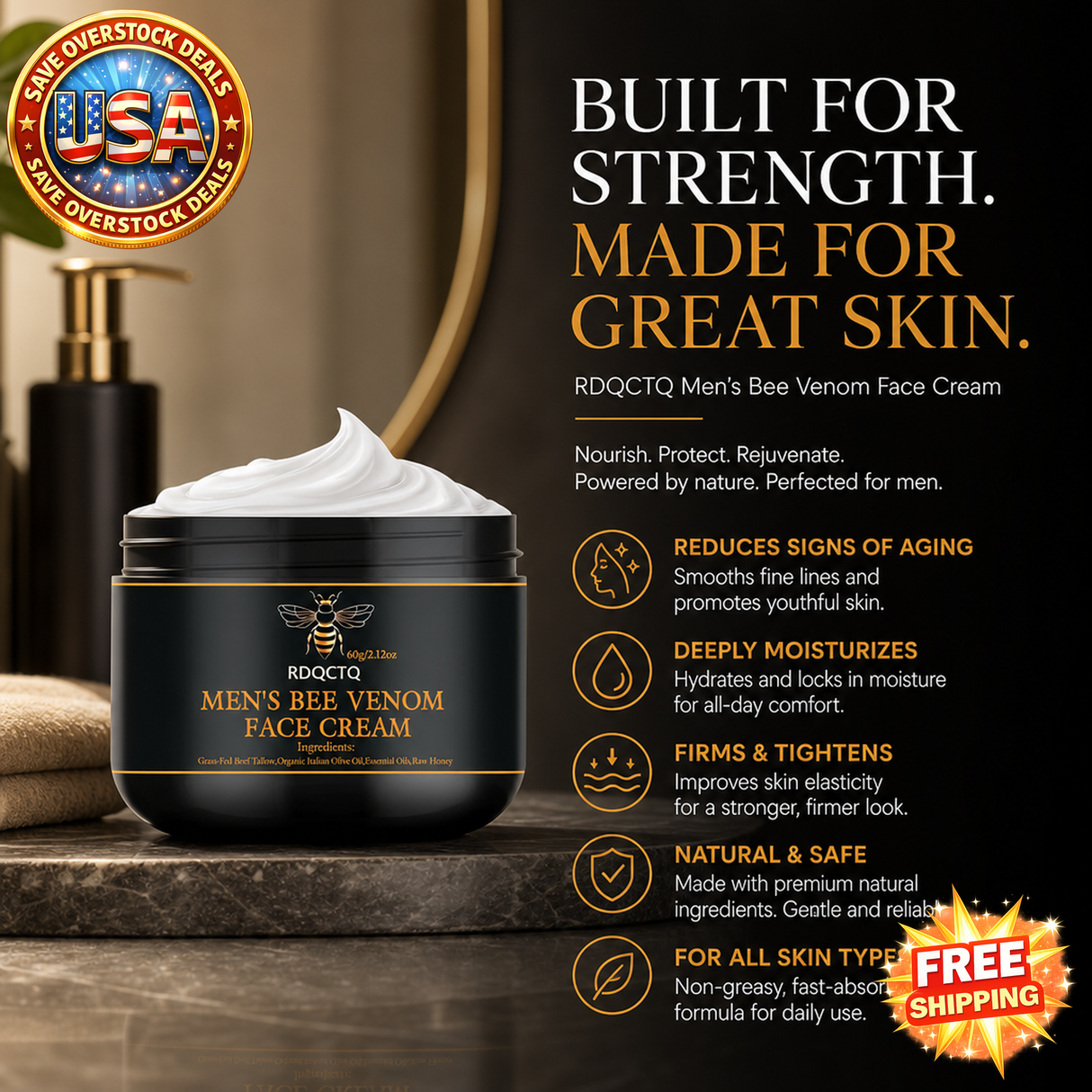 Men's Bee Venom Anti-Aging Face Cream for Wrinkles