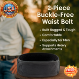 Buckle-Free Elastic Belts for Men - 2pc Comfortable Stylish Waist Belts