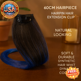 60cm Clip In Hair Extensions Synthetic Long Straight Hairpiece Accessories