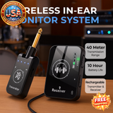 Wireless In-Ear Monitor System Rechargeable 10H Battery Live for Performance
