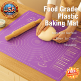 Food Grade Plastic Rolling Mat with Measuring Tool - Non-Slip Baking Mat