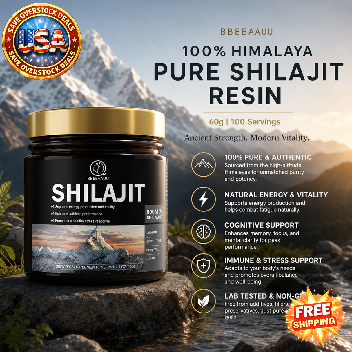Himalaya Pure Shilajit Resin 60g - Cognitive Health Supplement