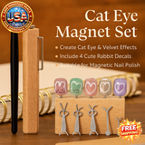 Cat Eye Magnet Set 9pcs for Nails - Heart Shaped Rabbit Design DIY Tool